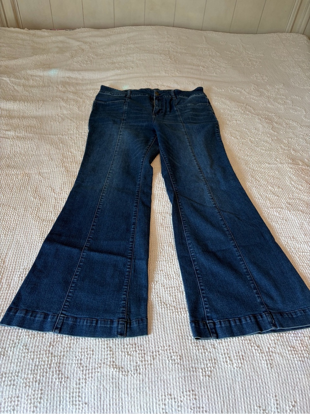 Maurices High Rise Dark Blue Flared Jeans Size 16R
